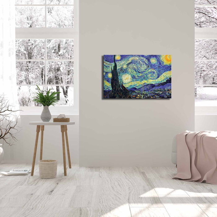 Wallity Lienzo Decorativo La noche estrellada de Vincent van Gogh 45 x 70 cm